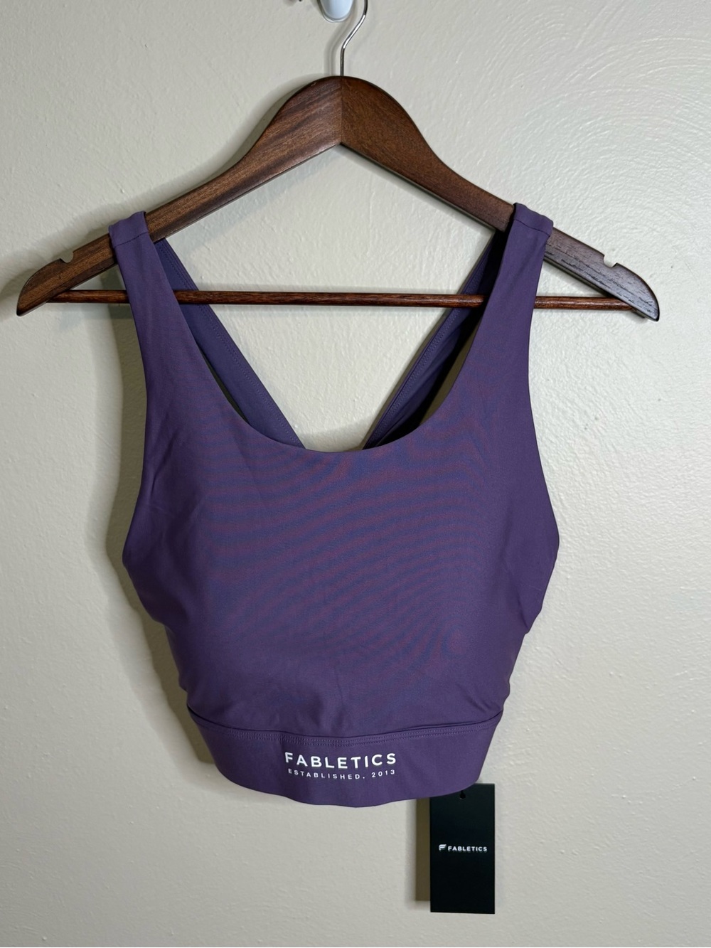 Fabletics No Bounce High Impact Sports Bra Purple Large Yoga Running NWT $85 Gym